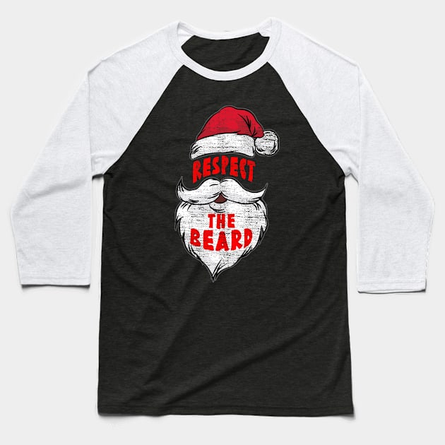 Christmas-Respect The Beard Baseball T-Shirt by AlphaDistributors